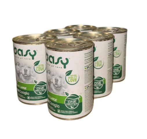 Oasy cane patè Grainfree Monoproteico gusto CONIGLIO | 6 lattine da 400 grammi l'una.