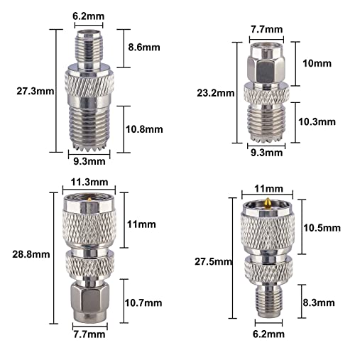 YILIANDUO 8 Type SMA to UHF/Mini UHF RF Coax Adapter Kit SMA to PL259 SO239 UHF Mini UHF Male Female Connector for CB Radio/Handheld Radio Antenna/Walkie Talkie/Amateur Radio - Image 3