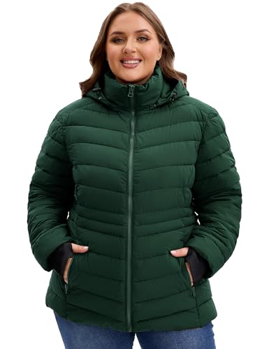 ANOTHER CHOICE Women Plus Size Puffer Jacket, Lightweight Puffy Jacket