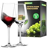NutriChef 7 oz Crystal Wine Glasses, Set of 4 Elegant Large Red Wine Glasses with Stem for White & Red Wine, Seamless 100% Lead-Free Glassware, Dishwasher Safe Drinkware for Everyday Use