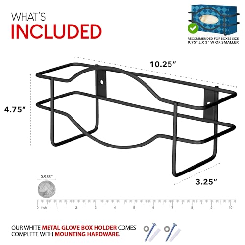 Stock Your Home (Black Metal Single Gloves Dispenser Tissue Box Shelf, Glove Box Holder Wall Mount, For Kitchen, Cleaning Closet, Lab, Exam, Office by Stock Your Home - Image 3