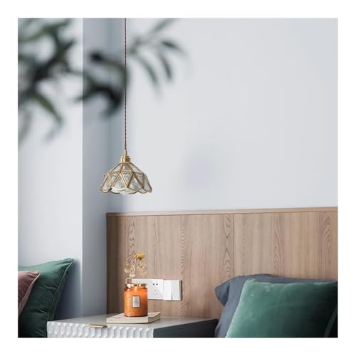 Lampe suspendue géométrique en verre et laiton avec base E27 - 6