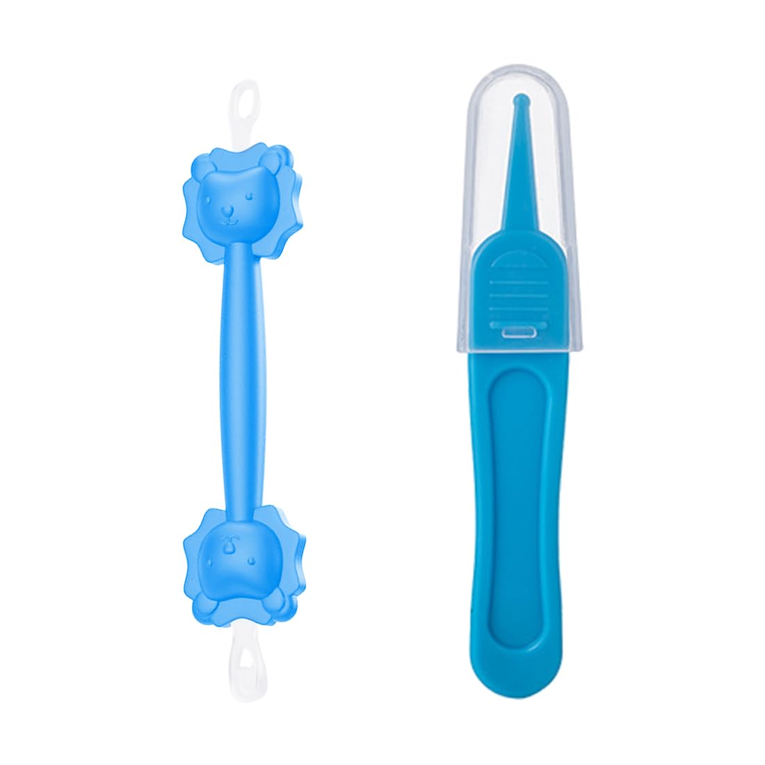 Kit de nettoyage nez-oreilles bébé, bâtonnet double embout + pince silicone pour nez et oreilles