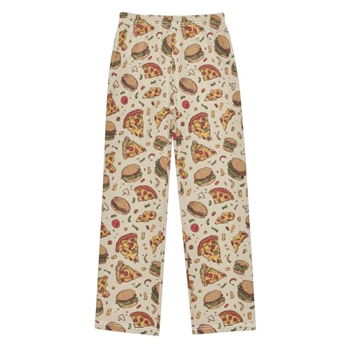 ALAZA Pizza Hamburger Cute Stylish Pajama Lounge Pants Long Sleep Pajama Bottoms with Pockets