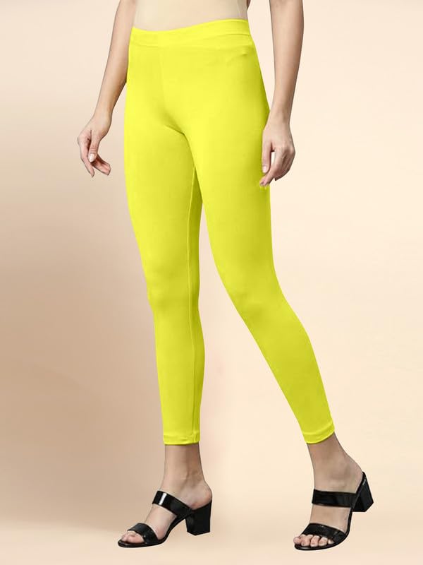 Image of TRENDMALLS Women's Microfiber Elastane Stretch Soft Cropped Leggings with Ultrasoft Waistband for Women