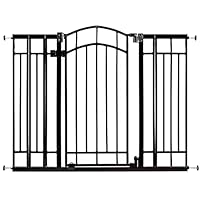 Ingenuity Multi-Use Decorative Extra Tall Walk-Thru Baby Gate, Fits Openings 28.5-48 Inch (Pack of 1), Black Metal, for Doorways and Stairways, 36' Tall Baby and Pet Gate, Black, One Size