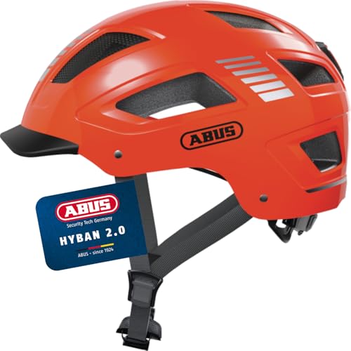 ABUS Hyban 2.0 city helmet - bike helmet with rear light, ABS hard shell, good fit - for men and women