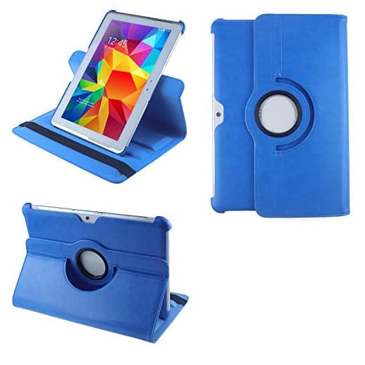 COOVY® 2.0 skydd för Samsung Galaxy TAB 10.1 N GT-P7500 GT-P7501 GT-P7510 GT-P7511, TAB 2 10.1 P5100 P5110 roterande 360° gradigt smart fodral stativ skydd | ljusblå