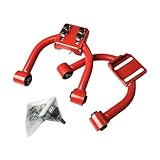 Adjustable Camber Front Upper Control Arm Compatible For Honda Civic VI EK 51460-S04-013 Domani Integra Orthia Partner Ballade Racing(1 Pair Red(L and R))