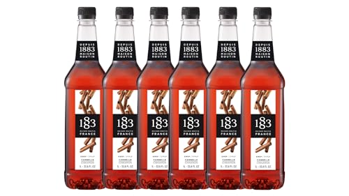 Image of 1883 Cinnamon Syrup for Drinks - 1 Liter Plastic Bottles (Pack of 6)