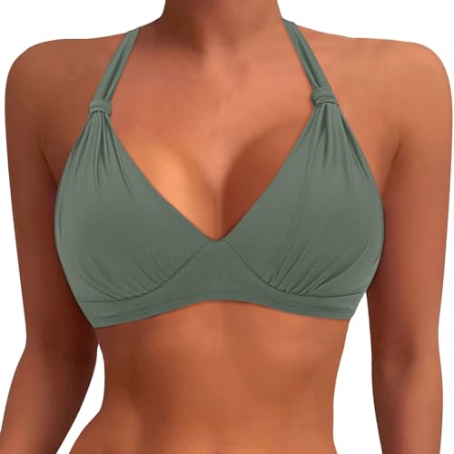 Bikini Mujer con Relleno y Push Up   Parte de Arriba Bikini Mujer Biquinis Deportivo Bikinis Sexy Bañadores Natacion Halter Traje de Baño