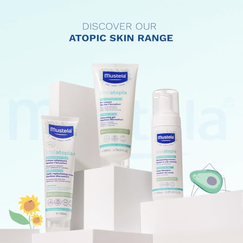 Image of Mustela Stelatopia+ - Lipid-Replenishing Cream - Moisturizer for Eczema-Prone Skin - With Natural Sunflower Oil and Prebiotic - For Babies, Kids & Adults - Fragrance Free - 150ml