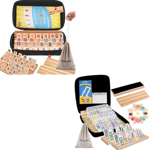 Set Mejorado de Mexicano Train Dominoes y Rummy Cube miniatura 1