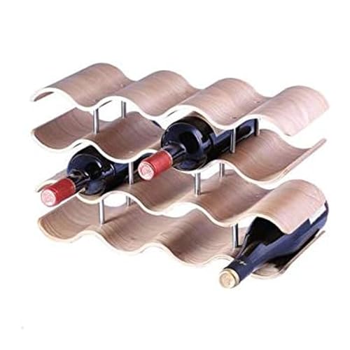 Soporte para botellas de vino 4 niveles de madera miniatura 1