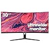 CRUA 30Inch Ultrawide Curved Monitor, 21:9 WFHD(2560x1080P) VA Computer Monitor, 99% sRGB 100HZ 1500R PC Monitors Support FreeSync, Wall-Mounted, with HDMI/DP Display Port-Black