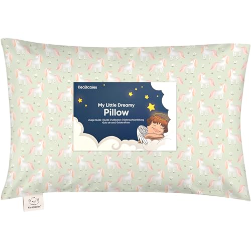 Image of Toddler Pillow with Pillowcase, 13x18 My Little Dreamy Pillow (Grace) | Kids Travel Bed Pillow for Sleep, Organic Cotton Small Pillowcase, Soft, Breathable, Machine Washable, Toddlers 2-5 years old