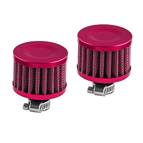 RASNONE Air Filter Cold Air Intake Filter Breather Turbo Vent Air Intake Filter Cleaner Black Universal (Red)