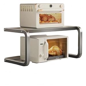VZX冷蔵庫棚電子レンジ棚3階スライドトレイトイパン焼き機棚整理棚キッチン棚収納棚冷蔵庫棚スライド棚スペースを節約一人暮らしファッション自然(自然) (グレー) [並行輸入品]