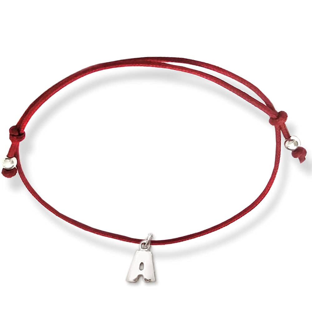 Pochette Filo Rosso Del Destino Con Braccialetti Gemelli In Argento 925 - Personalizzabile Con Iniziali