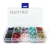 Efivs Arts Natural 10 Assorted Chips Stone Crushed Chunked Crystal Pieces Irregular Shaped Loose Beads in Bulk Value Pack