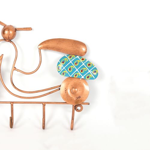 Image of Habere India-All the Cultures Fabricating India Keychain Stand | Keys Organizer | Key Hanger for Wall | Keychain Holder | Modern Key Holder for Wall (Blue - 23x3x17 cm)