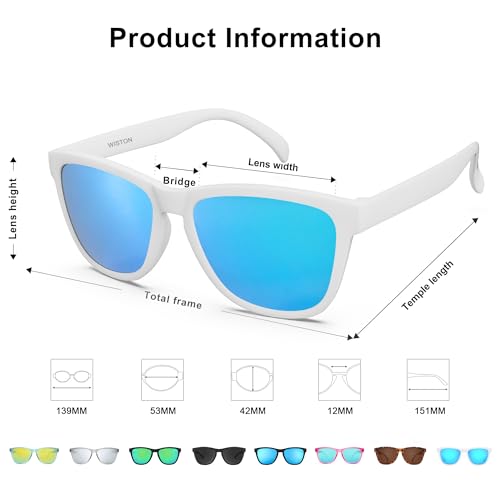 Image of WISTON Polarized Round Sunglasses for Women & Men,Running Sunglasses Retro Classic UV400 Protection TR Frame Lightweight 8107