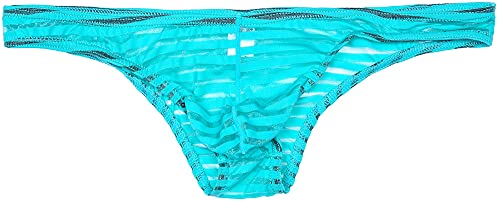 COMLIFE Men's Striped Mini Bikini Triangle Panties Low Rise Ice Silk Breathable Briefs Underwear4