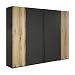 Produktbild trendteam smart living - Esteban - Kleiderschrank - Anthrazit/Evoke Eiche - Schiebetürenschrank mit 14 Fächern und 2 Kleiderstangen - (BxHxT) 270 x 205 x 58 cm - Elegante Rillenoptik