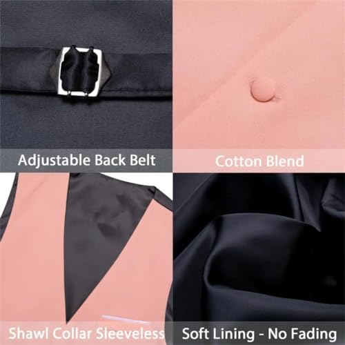 Silk Vest For Men Plain Waistcoat Bowtie Set Wedding Business Party Male Sleeeveless Jacket4