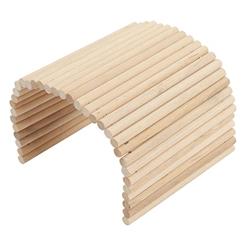 Wooden Hamster B, Bridge Flexible Wood Hideout for Guinea,Birch Rodents Chewing Climbing Tunnel Dcor Pigs Ferrets Hedgehogs Chinchillas Rabbits20x30cm 7.9x11.8in Small (20 * 40CM)