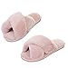 Franmvenzt Pantofole con Pelliccia Donna Morbido Comode Flip Flops Antiscivolo Caldo Peluche Autunno Inverno Ciabatte con Punta Aperta 40-41EU Size Rosa