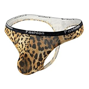 Voberry Sexy ondergoed voor heren, luipaardtanga, ademend, sexy slip, boxershorts, comfortabele onderbroek met lage…