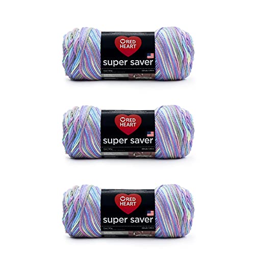 Red Heart Super Saver Yarn, 3 Pack, Monet 3 Count