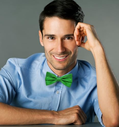 Image of MDSTYLE Bow Ties for Men Pre-Tied Adjustable - Classic Men's Bow Tie - Tuxedo Wedding Formal Bowtie Solid Color Bowties