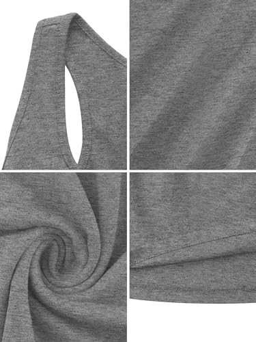 Image of Missufe Women's Sleeveless Racerback Flared Casual Plain Tank Dress