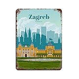 KZIWQ Vintage-Reiseposter, Zagreb, Kroatien, Retro-Poster, 