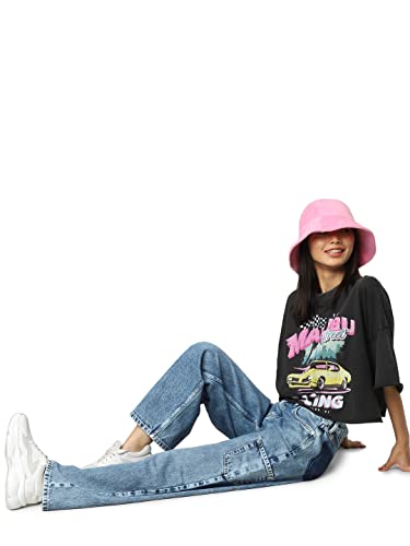 Image of ONLY Women Straight Fit High-Rise Clean Look Light Fade Pure Cotton Jeans
