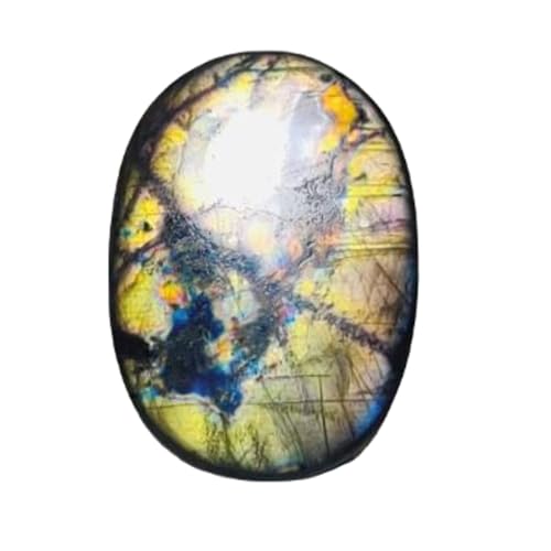Labradorite spectrolite vert d'eau ovale de qualité gemme pour haute joaillerie