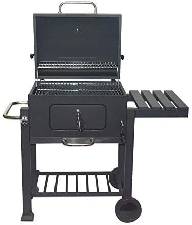 Odthelda Portable Charcoal BBQ Grill, Outdoor Smoker Barbecue Grills With Wheels, Hanging Hooks & Bottle Opener For Camping Hiking Picnics Patio Backyard Cooking -1 Shelf