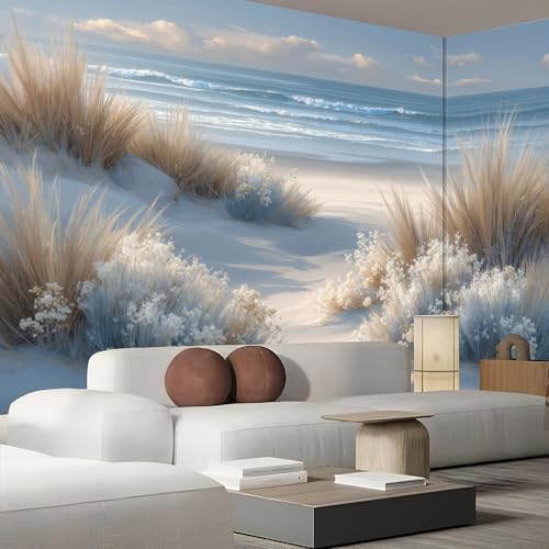 Papier peint panoramique plages et dunes de sable beige 400x280cm