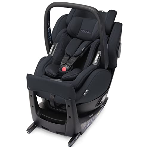 Recaro Siège auto enfant Salia Elite, avec Ovetto inclus (poids 2,9 kG), rotation à 360 degrés, I-Size, 0-18 kg, 40-105 cm, max. 4 ans, avec indicateurs visuels, Night Black