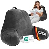ELONEO Rückenkissen, Lesekissen für Bett und Sofa mit Armlehnen – Ideal als Rückenstütze für mehr Halt und Komfort von Rücken, Kopf und Nacken,...
