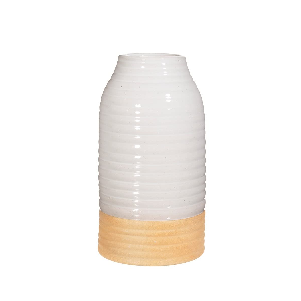 Sass & Belle White Rustic Half Glazed Vase