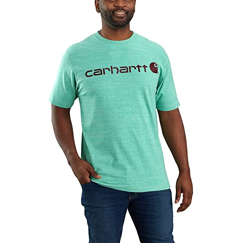 Carhartt Men's Loose Fit Heavyweight Short-Sleeve Logo Graphic T-Shirt,Sea Green Snow HeatherSmall – Ansicht 1