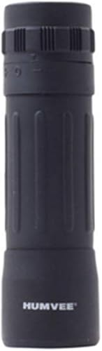 Humvee HMV-B-Mono-BLK Armadura de goma monocular compacto con lente rojo rubí antirreflectante, 10x25, negro