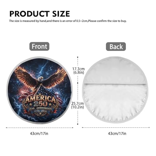 Image of Steering Wheel Sunshade Cover Anti Slip Car Interior Accessories for Sun Heat 1776-2026 250th Anniversary Car Interior Sunshade Easy Installation Universal Steering Wheel Shield