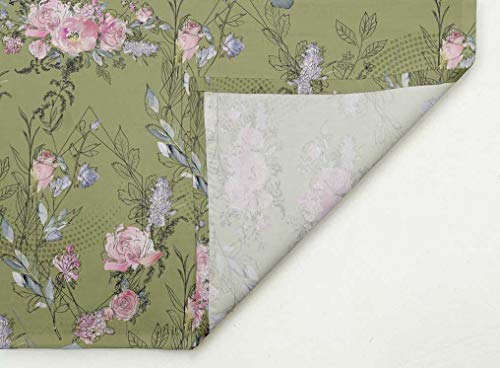 Linge de table imprimé pivoines en coton durable 20 x 20 - 7