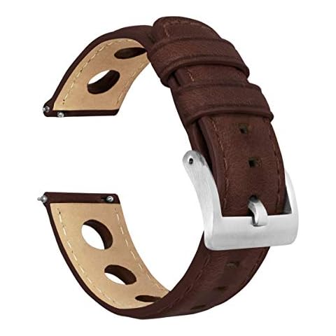 BARTON WATCH BANDS 20mm Chocolate - Rally Horween Leather Watch Bands - Integrated quick release spring bars- 316L stainless steel- Choose Strap Color & Width Cover