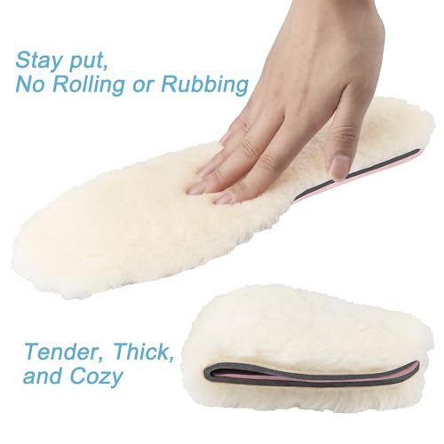 Image of Endoto 2 Pairs Sheepskin Insoles for UGG Women Slipper Replacement Inserts(Color:Pink,Size:Women10-EU41)