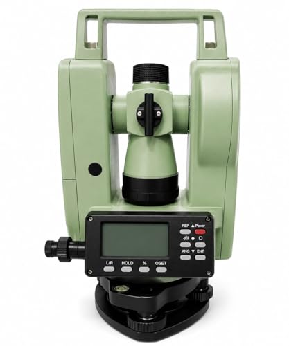 Digital Theodolite with LCD Display, Green, Carrying Case Included, Surveying Instrument